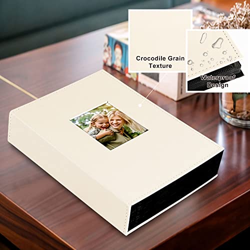 Ywlake Photo Album 4x6 300 Pockets, Leather Photo Albums Holds 300 Horizontal Only Pictures Beige - color: Beige, size: 300 Pockets