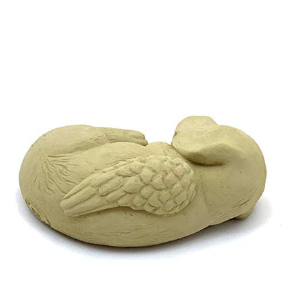 Sleeping Dog with Wings: Durable Solid Stone Pet Memorial Statue. Unique Home Décor, Garden Accent. Sealed for Outdoors. Handcrafted USA. (Old Stone/tanish)