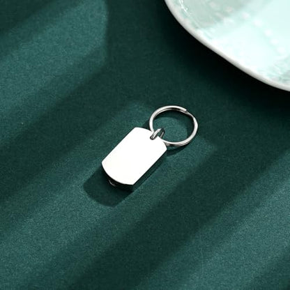 Pet Paw Cremation Jewelry Urn Keychain for Ashes for Women Men Memorial Keepsake Keychain - color: Silver