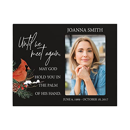 LifeSong Milestones Personalized Cardinal Memorial Picture Frame Untill We Meet Again In Loving Memory Bereavement Gift, Sympathy Funeral Gift, Holds 4x6 Photo, Tabletop or Wall Display Photo Frame 8x10 (Black) - color: Black - Until We Meet Again