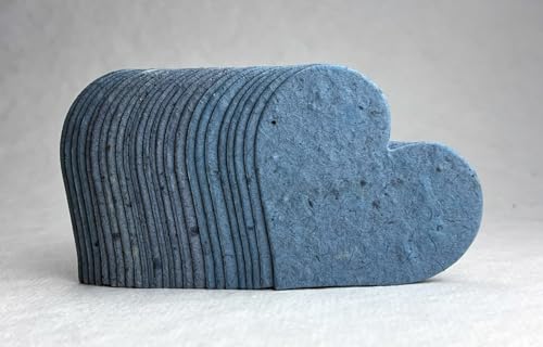 Of The Earth Handmade Paper - Wildflower Seed Paper Large Hearts - Recycled Flower Petals - Bulk Set of 100 (34s Blue Lotka) - color: 34s Blue Lotka