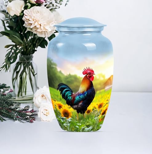 Rooster Urn for Ashes for Women - Small Urns for Ashes Dad, 10" 1Pc, 3" 4Pc - size: 10 Inch & Keepsake 4Pc