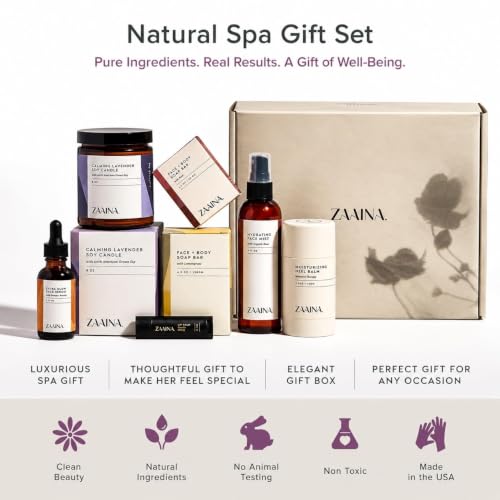 Healing Vibes Spa Git Set, Sympathy Gift Baskets, Self Care Gifts for Women, Condolences Gift Basket, Grief Grieving Gifts, Relaxing Bath & Body Gift Set by ZAAINA