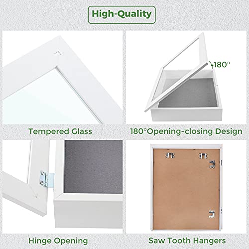 Frametory 11x14 Shadow Box Frame Display Case, 2-inch Depth (White) - color: White, size: 11x14(1 Set)