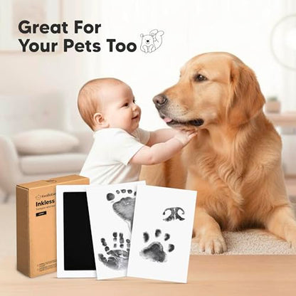 1pk Inkless Baby Hand and Footprint Kit, Mess Free Ink Pad (Jet Black, J) | Jumbo Size, Newborn Keepsake, Dog Nose, Paw Print Kit, Clean Touch Ink Pads, Baby Handprints Footprints Kit, New Mom Gifts - color: Jet Black, size: 1-Pack, Jumbo 4.8" x 6.8"