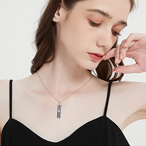 Sterling Silver Flower Tree Life Cremation Urn Necklace for Women - color: Cylin *Sunfl. 1 (Mo/St)