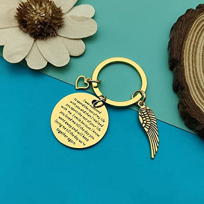 Dabihu Sympathy Gift Memorial Gifts Keychain In Memory of Husband/Wife Jewelry for Loss Loved One Remembrance Keepsake Family Grief Keyring, gold