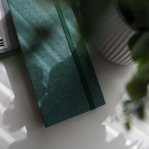 Photo Booth Photo Album - For Wedding or Party - Side Slide In 2X6 Picture Holder – Guest Book & Memory Keepsake – Linen Hard Cover With Band Keeps Photobooth Picture Prints Safe (MALACHITE GREEN) - color: MALACHITE GREEN
