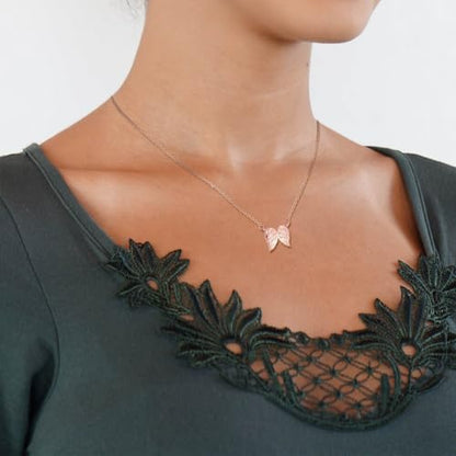 Little Hug from Heaven Angel Wings Necklace Gift for Women, Guardian Angel Sympathy Condolence Gift for Loss Mom Dad - style: angel wings neck rose