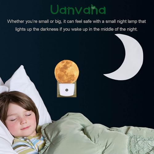 Moon Lamp Yellow Full Moon LED Dusk to Dawn Night Light Auto Sensor for Bedroom Bathroom Hallway Living Room - color: Yellow Full Moon