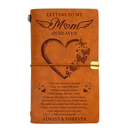 Vetbuosa Letter to Mom in Heaven Leather Journal,Memorial Gifts for Loss of Mom,Loss of a Mother Sympathy Gifts,Bereavement Gift Idea,In Memory of Loved One Gifts - color: Mom