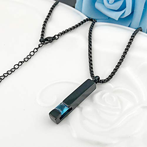 YOUFENG Urn Necklaces for Ashes Birthstone Cube Urns for Human Ashes Memorial Cremation Urn Locket Keepsake Ashes Jewelry - style: December