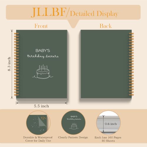 Baby Birthday Gifts Spiral Notebook 5.5x8.3in | Baby Shower Gifts for Mom, Pregnancy Journal for First Time Parents, Baby's Birthday Letters Journal Notebook - color: Birthday Letters