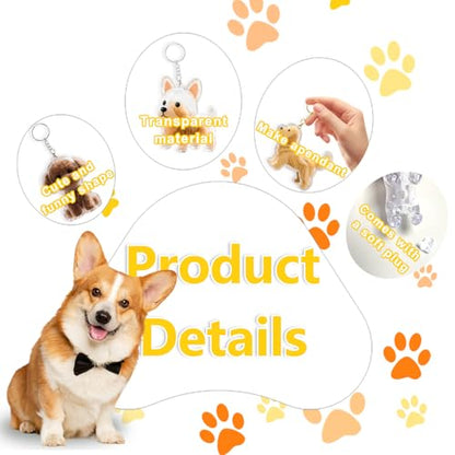 Pet Hair Keepsake Keychain Memorial Charm with Transparent Bottle for Collecting Dog Fur Portable - color: Teddy