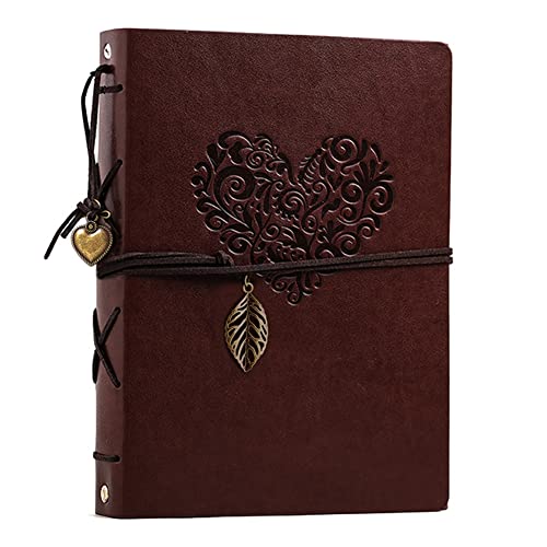 Photo Album 4x6 160 Photos, Leather Photo Albums with Writing Space With 30 Writing Paper, Travel Family Wedding Kids Graduation Ultrasound Baby Picture Album Scrapbook Photo Album - color: Heart