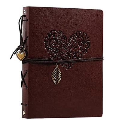 Photo Album 4x6 160 Photos, Leather Photo Albums with Writing Space With 30 Writing Paper, Travel Family Wedding Kids Graduation Ultrasound Baby Picture Album Scrapbook Photo Album - color: Heart