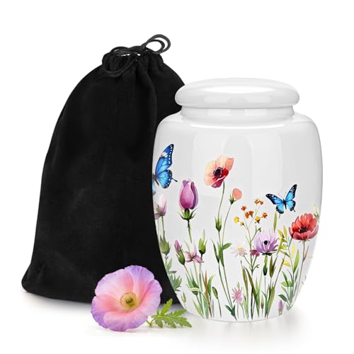 4.33 Inches Small Cremation Urn for Human Ashes Ceramic Decorative Keepsake Memorial Urn for Burial Handcrafted Medium Funeral Urn for Adult Male Female
