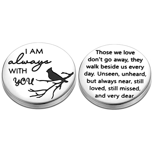 Cardinal Pocket Hug Token I am Always with You Memorial Gifts for Women Men Funeral Memory Presents Remembrance Sympathy Gifts Memorial Jewelry for Loss with Card and Box