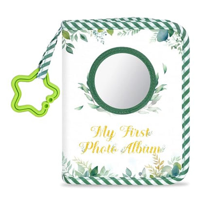 Baby's My First Family Album Soft Photo Cloth Book Eucalyptus My First Book of Photos Baby Memory Album Gift Holds 4x6 Pictures for Babies Newborn Toddler & Kids Baby Shower - style: Eucalyptus