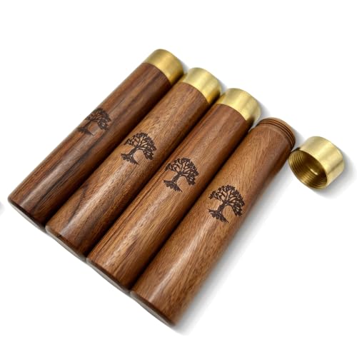 Small Wood Keepsake Urns, Scattering Tubes for Human & Pet Ashes, Set of 4