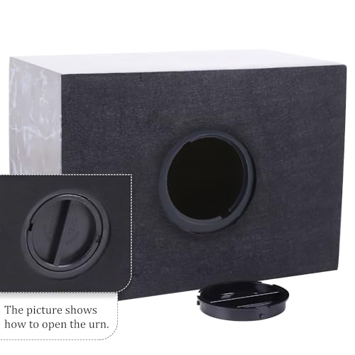 Rsobl Black Marble Cremation Urn Vault for Human Ashes, Adult Sized for Ground Burial, Home Memorial and Funeral Use - size: Black