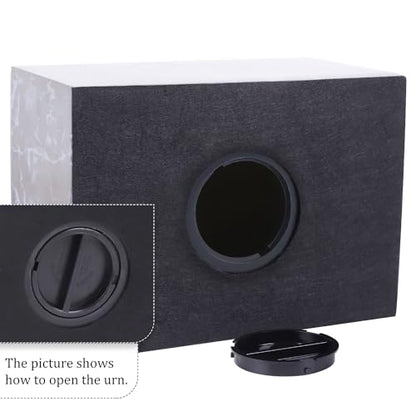 Rsobl Black Marble Cremation Urn Vault for Human Ashes, Adult Sized for Ground Burial, Home Memorial and Funeral Use - size: Black