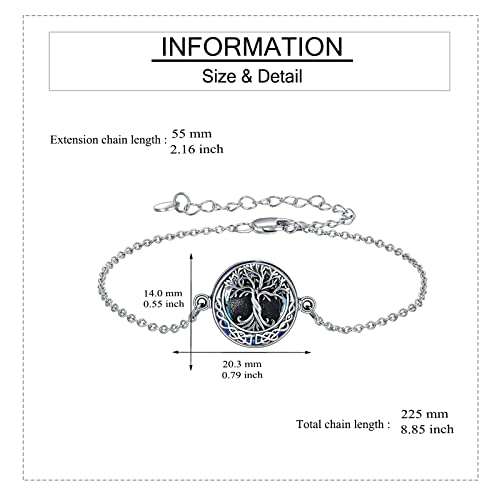 ONEFINITY Sunflower/Tree of Life Urn Bracelet for Ashes 925 Sterling Silver Sunflower/Tree of Life Cremation Keepsake Pendant Locket Bracelet for Women Mom - style: Crystal Tree of Life Urn Bracelet