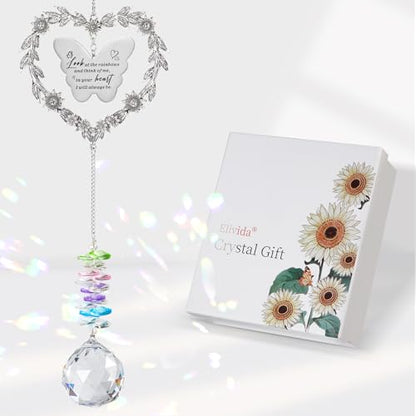 Sympathy Gift for Loss of Loved Ones, Grief Memorial Suncatcher Ornament | Miscarriage Gifts for Mothers, Bereavement Crystal Ornament with Card, Sorry for Loss of Dad Mom Gift, Heart Shaped Design - style: Sympathy Gift