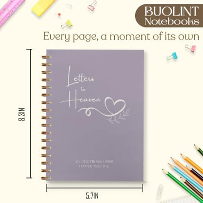 Letters to Heaven Grief Journal Gift, 5.5x8.3in（Purple） - color: Purple