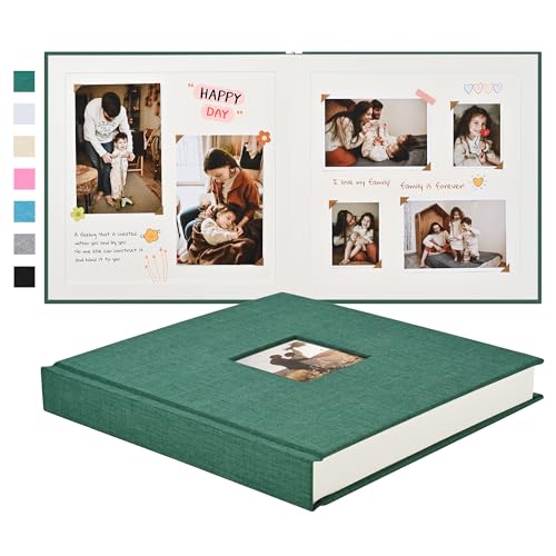 Pssoss 10x10 Inch DIY Scrapbook Album, Linen Hardcover, 40 Pages - color: Dark Green, size: 10 x 10 Inch 40 Pages