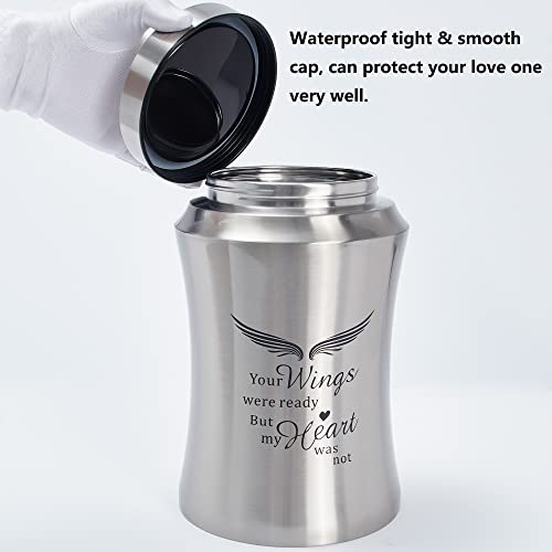 Large Cremation Urns for Ashes Adult Male Female Dad Mom - size: Large,220lbs Sliver Wings
