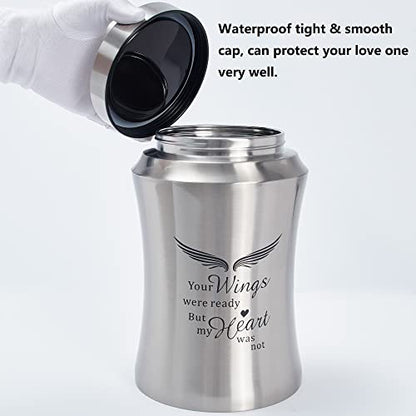 Large Cremation Urns for Ashes Adult Male Female Dad Mom - size: Large,220lbs Sliver Wings