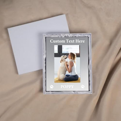 Personalized Dog Picture Frame with Gift Box, 4x6 Aluminum Cat Photo Frame - color: Aluminum Frame, size: Portrait 4X6