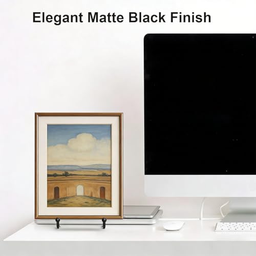 3 Pack 8 Inch Plate Stands for Display, Metal Picture Frame Display Stand | Black Decorative Small Easels for Display, Picture Holder Stand for Book , Photo and Platter, Plaques, Tabletop Art (Black) - size: 8 in