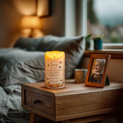 Flameless Memorial Candle, Real Wax LED Light with Remote Sympathy Bereavement Gifts for Loss of Loved One Sympathy Candles for Loss of Mother Father Mom Dad Son Remembrance Gifts (4" x 7") - color: Those We Love