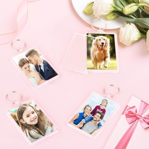 2 x 3 Inch Picture Frame Keychain,Blank Acrylic Photo Insert Keychain with Split Key Rings Clear Rectangle Pendant Picture Frames for Family,DIY Projects & Craft(Fit 1.73 × 2.75inch Pic）-40 PCS