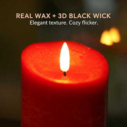 ANGELLOONG Red Candles, Flickering Flameless Candles with Remote - color: Red