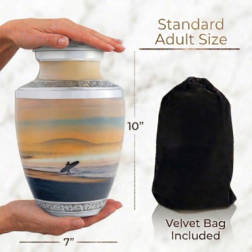 Surfing Cremation Urns for Men and Women Human Ashes - Adult Large Urn - size: Large