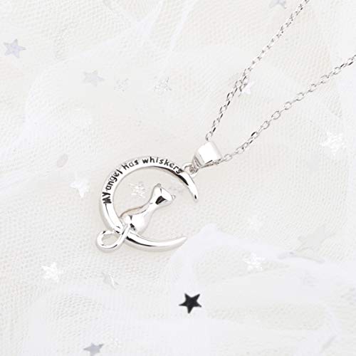 bobauna Pet Memorial Keychain My Angel Has Whiskers Pet Loss Jewelry Sympathy Loss Of Cat Gift For Cat Lover Family Friend - color: Cat Whiskers Necklace
