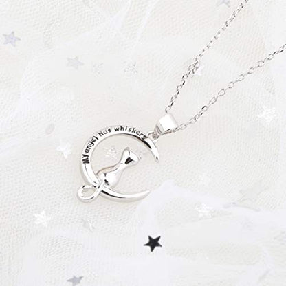 bobauna Pet Memorial Keychain My Angel Has Whiskers Pet Loss Jewelry Sympathy Loss Of Cat Gift For Cat Lover Family Friend - color: Cat Whiskers Necklace