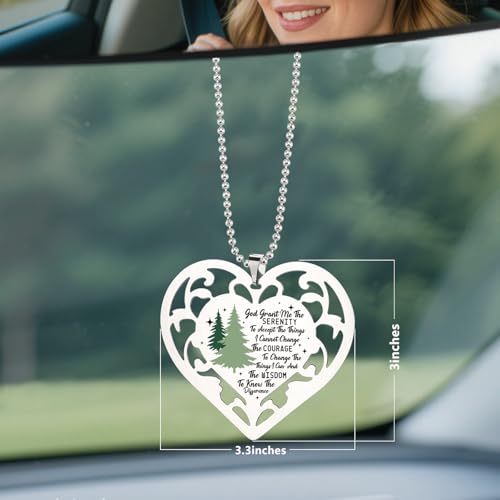 Serenity Prayer Ornament Heart Shaped, Christian Encouragement Gifts for Women Men, God Grant Me The Serenity Courage Wisdom Hanging Ornaments S2X3 - style: Serenity Prayer