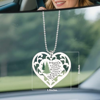 Serenity Prayer Ornament Heart Shaped, Christian Encouragement Gifts for Women Men, God Grant Me The Serenity Courage Wisdom Hanging Ornaments S2X3 - style: Serenity Prayer