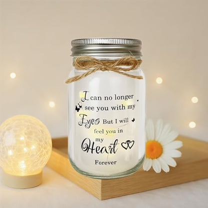 Sympathy Gifts for Loss of Loved One, Memorial Mason Jar Light, Bereavement Gift for Grieving Friends & Family, In Memory of Mom Dad Husband Wife, Remembrance Home Decor - style: Sympathy