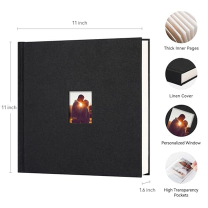 Instax Mini Photo Album with Writing Space, 168 Pockets, Black | Compatible with 2x3 inch & Polaroid Pictures, Recessed Clear Pockets, Wedding Guest Book and Family Memories - color: Black, size: 168 Pockets