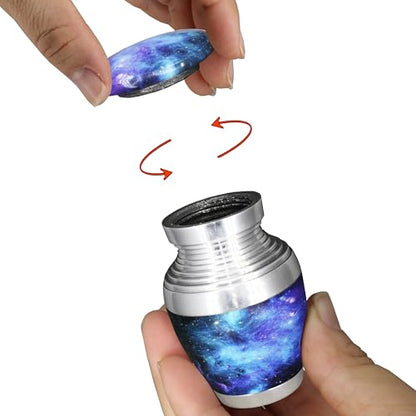 M MEILINXU Blue Galaxy Mini Urns for Human Ashes, Small Keepsake Urn - color: Blue, size: Small / Keepsake