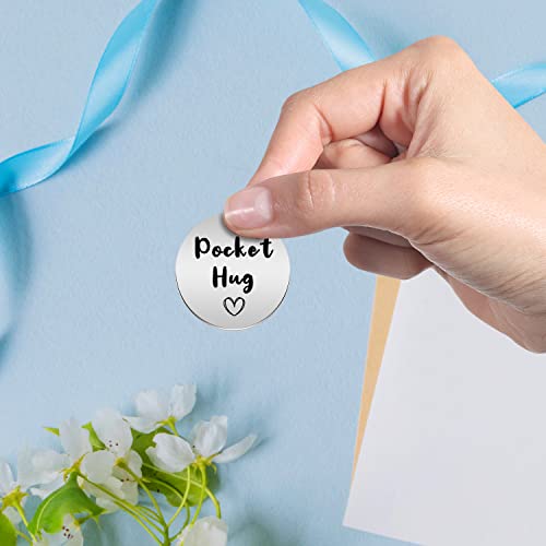 Advivio Pocket Hug Stainless Steel Memorial Token Double Sided Engraved Keychain Long Distance Relationship Keepsake Gift - color: When Tomorrow Starts