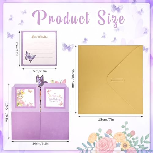 Birthday Cards for Women, Butterfly Pop Up Card Box | Happy Birthday Gifts Cards for Women, Daughter, Mom, Sister, Friend, Butterflies Greeting Card with Blank Notecard & Envelope - color: Happy Birthday Butterfly