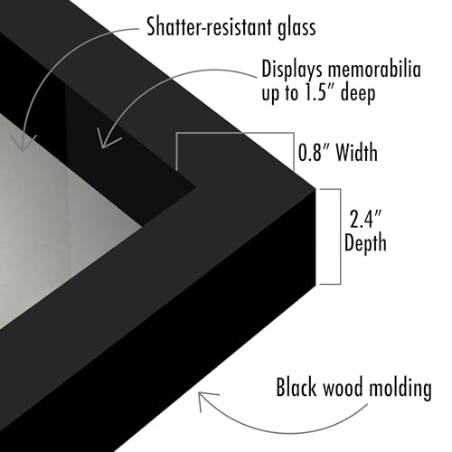 Americanflat 5x7 Shadow Box Frame with Shatter-Resistant Glass - Silhouette Collection - Small Shadow Box Display Case for Tabletop and Wall Display - Black with Soft Felt Back | Shatter-resistant glass, 1.5 inch interior depth, hangs vertical or horizont