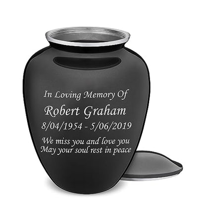 Geturns Embrace Adult Personalized Cremation Urns for Human Ashes I Large Charcoal Funeral Urn for Men and Women I 200 lbs - color: Carcoal Black