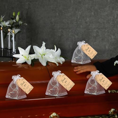 Equsion 60 Set Funeral Keychains for Guests Memorial Favors, Heart - style: Heart